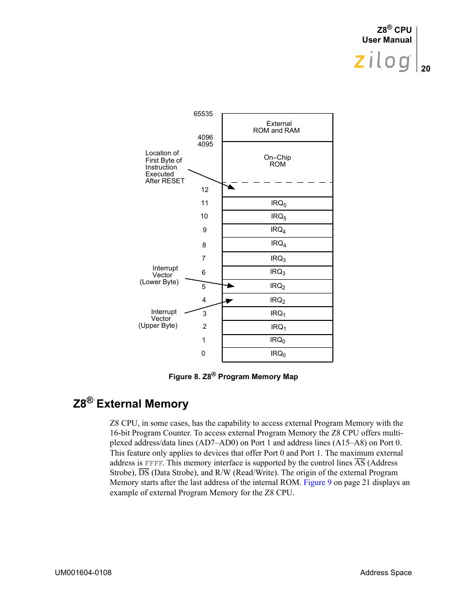 Z8® external memory, Figure 8 | Zilog Z86193 User Manual | Page 27 / 260