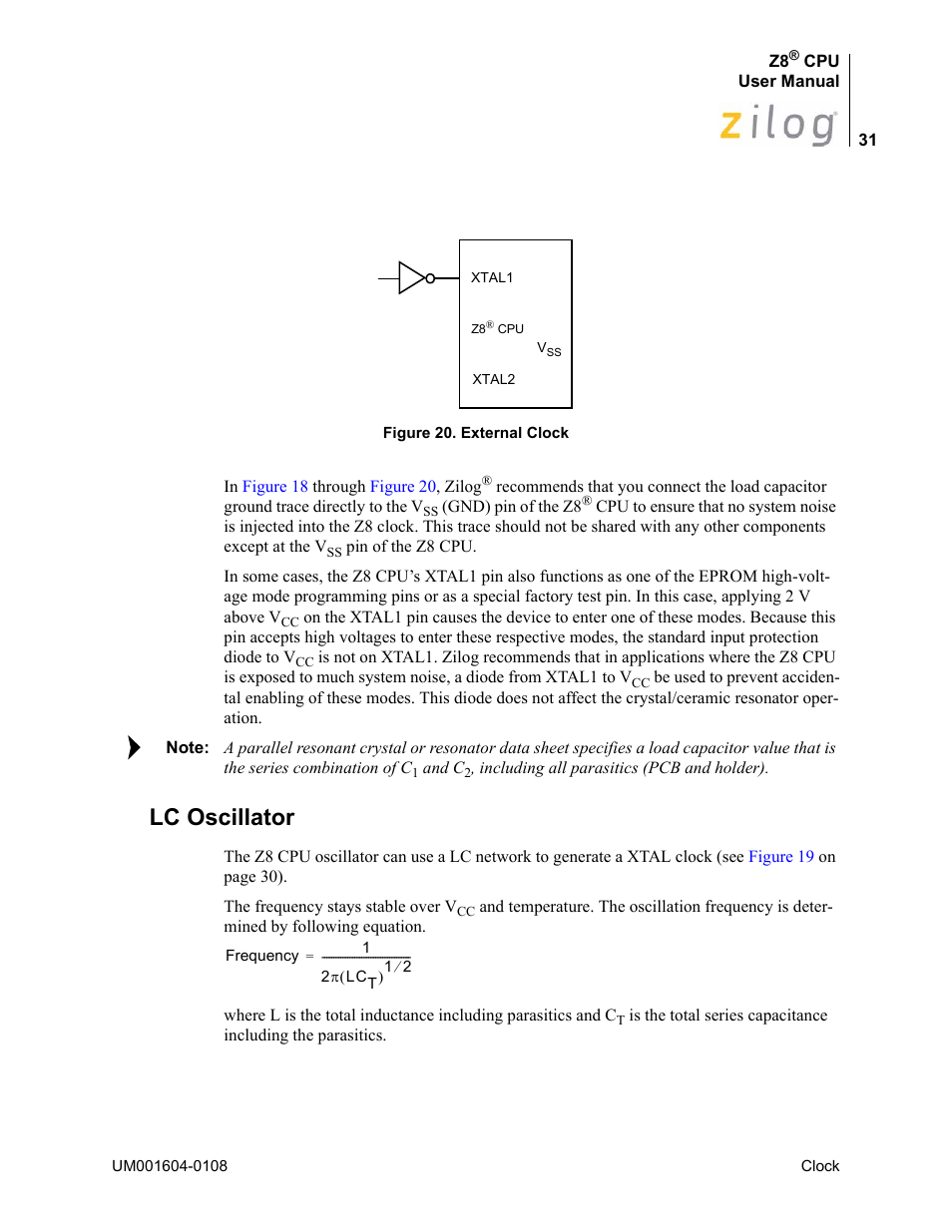 Lc oscillator | Zilog Z86193 User Manual | Page 38 / 260