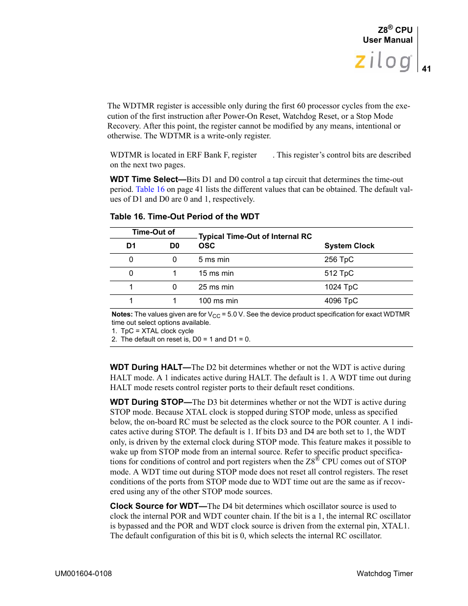 Zilog Z86193 User Manual | Page 48 / 260