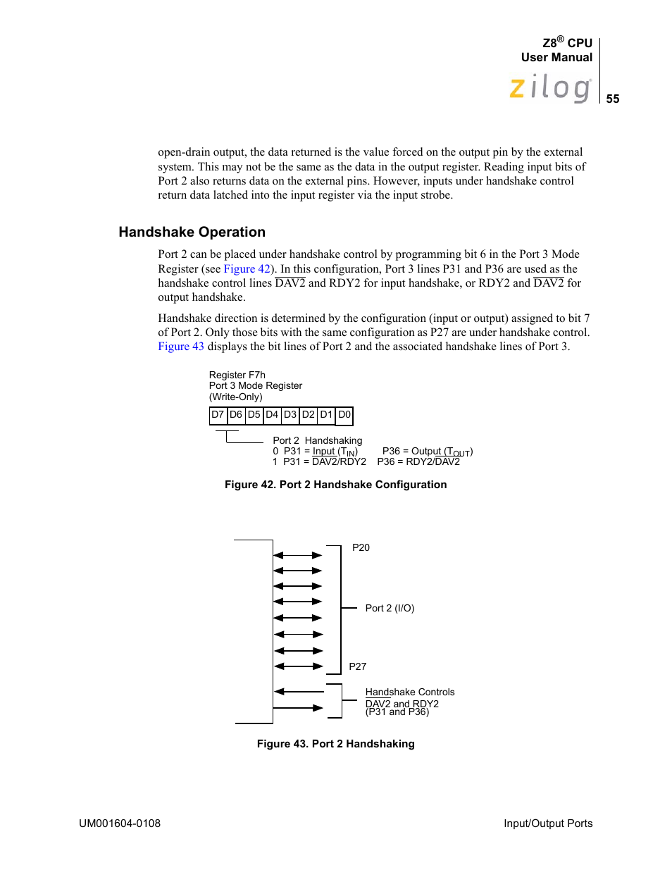 Handshake operation | Zilog Z86193 User Manual | Page 62 / 260