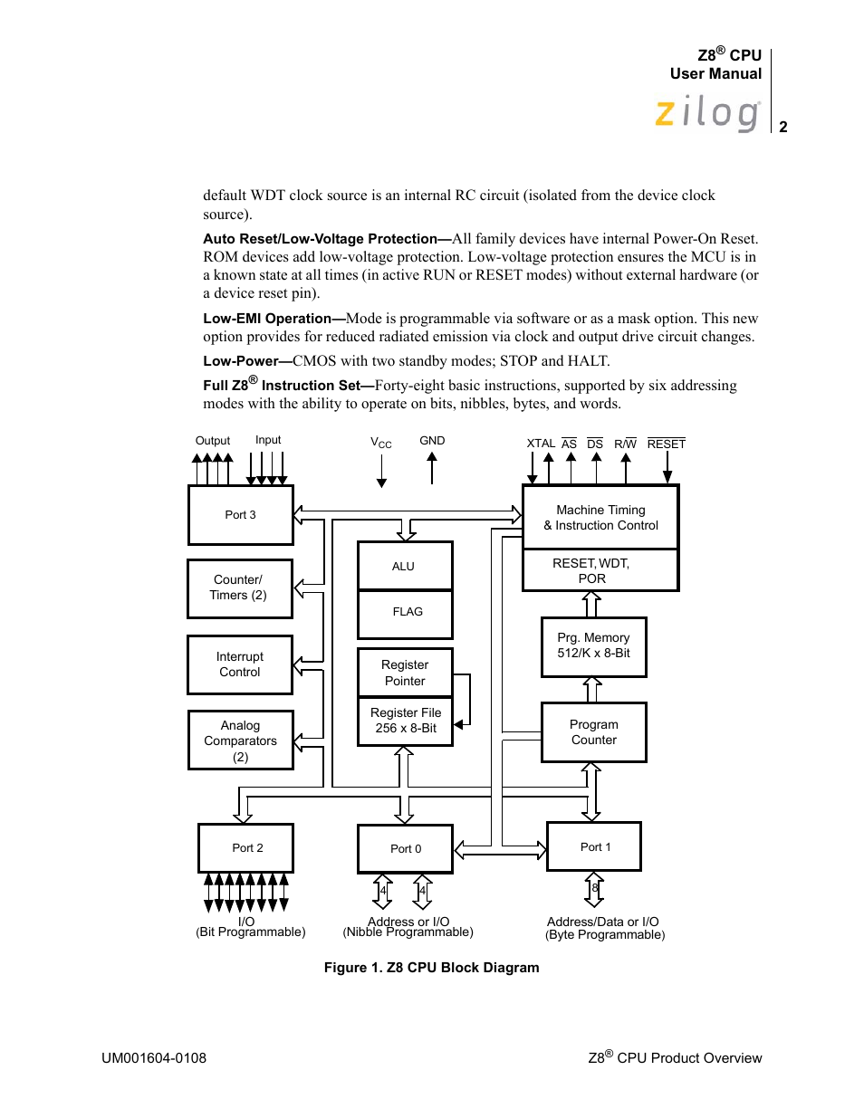 Figure 1 | Zilog Z86193 User Manual | Page 9 / 260