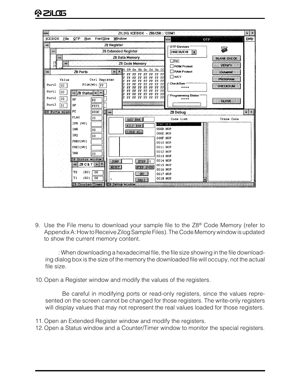 Zilog Z86E07 User Manual | Page 23 / 43