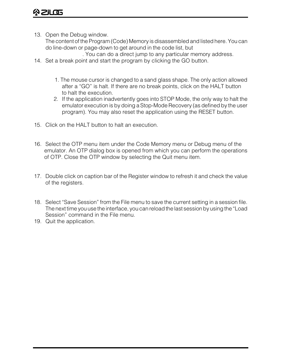 Zilog Z86E07 User Manual | Page 24 / 43