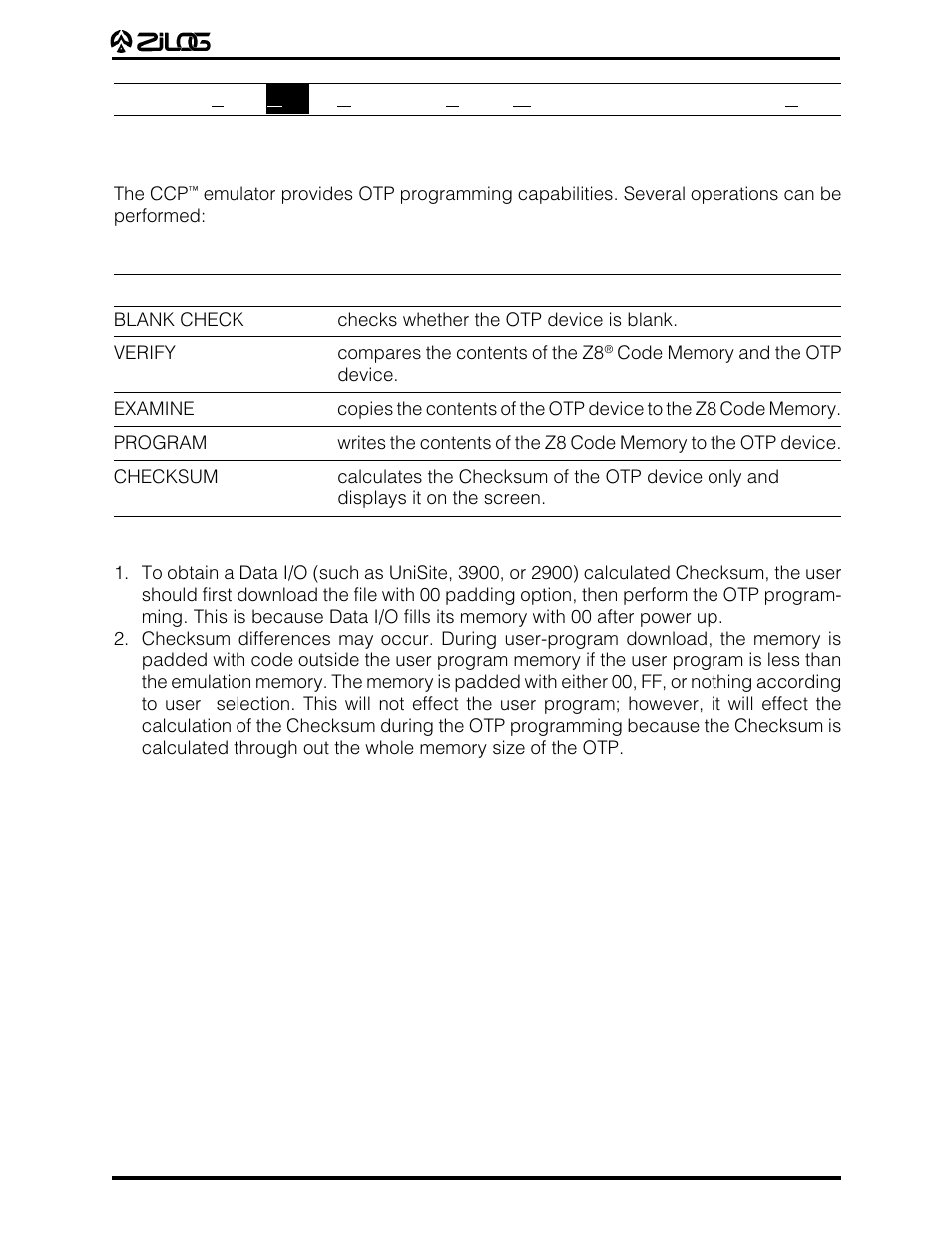 Zilog Z86E07 User Manual | Page 33 / 43