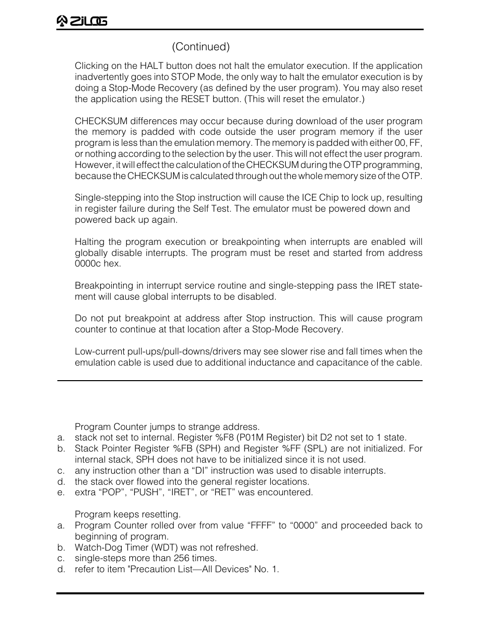 Zilog Z86E07 User Manual | Page 39 / 43