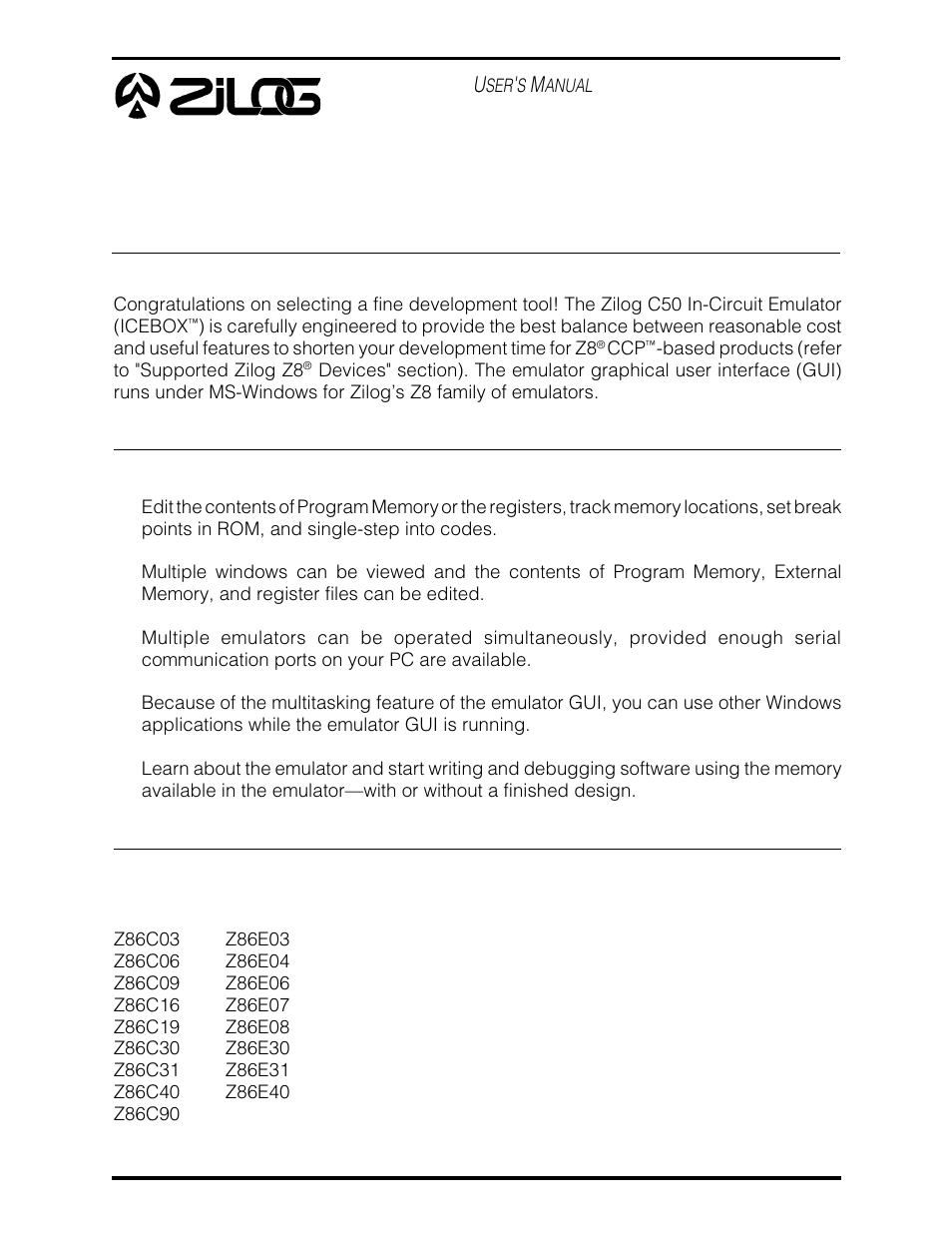 Hapter | Zilog Z86E07 User Manual | Page 7 / 43