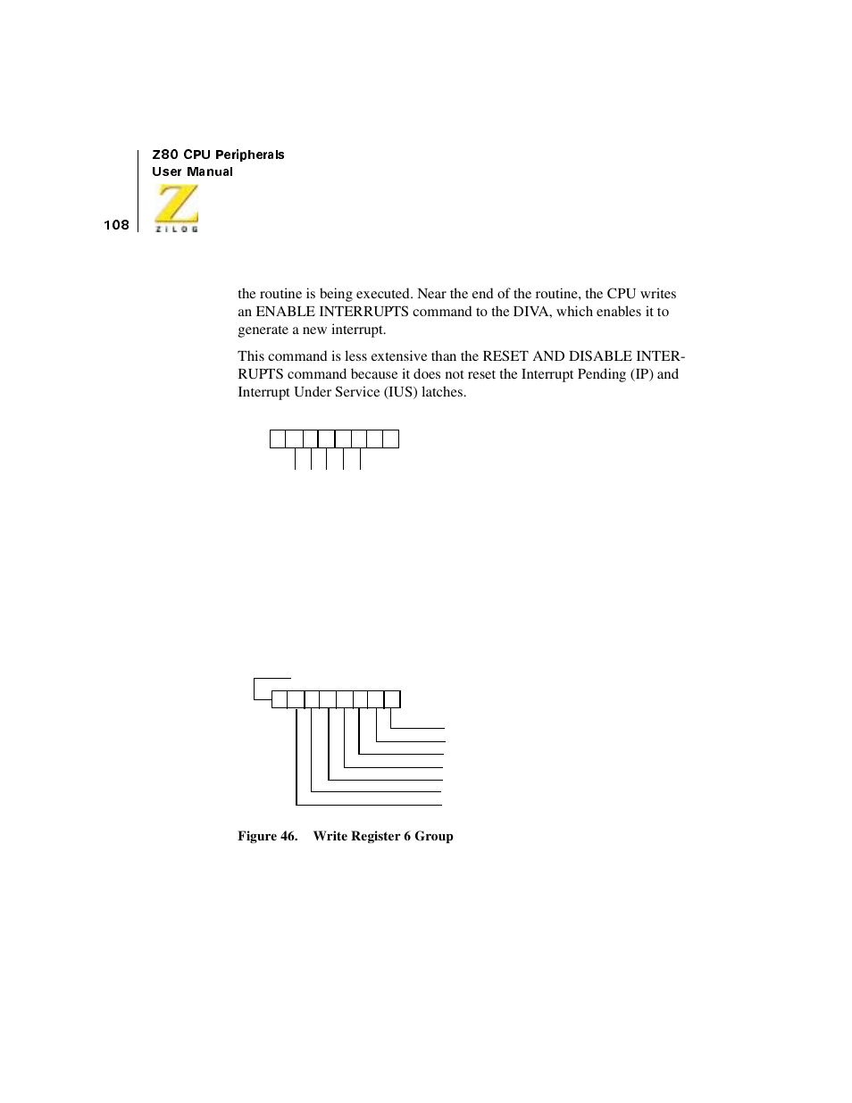 Figure 46. write register 6 group, Figure 46 | Zilog Z08470 User Manual | Page 126 / 330