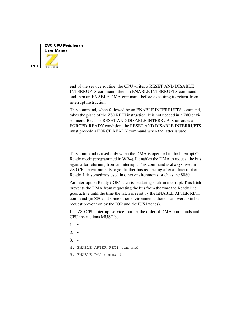 Enable after reti (b7) | Zilog Z08470 User Manual | Page 128 / 330