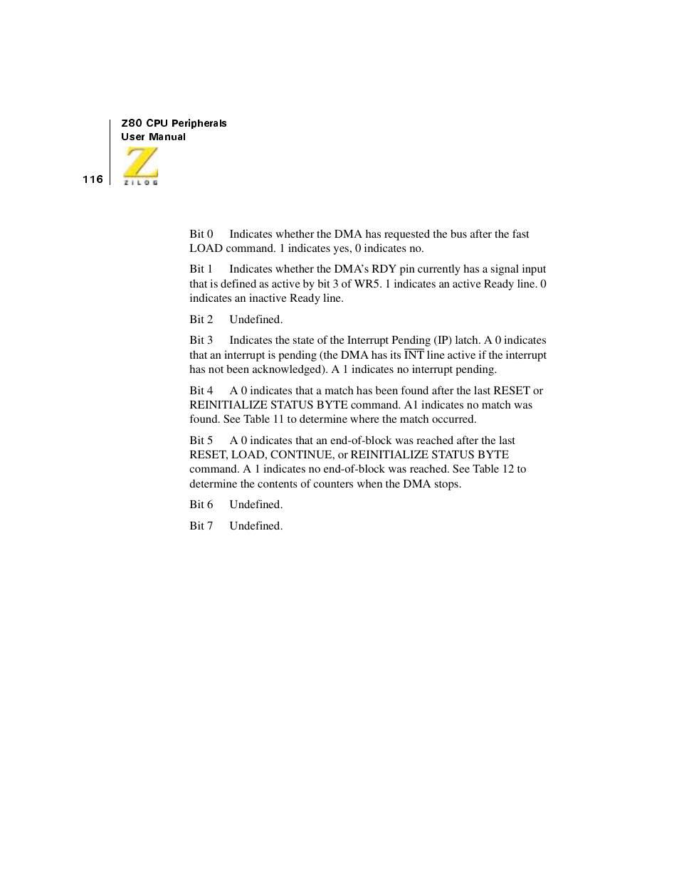 Zilog Z08470 User Manual | Page 134 / 330