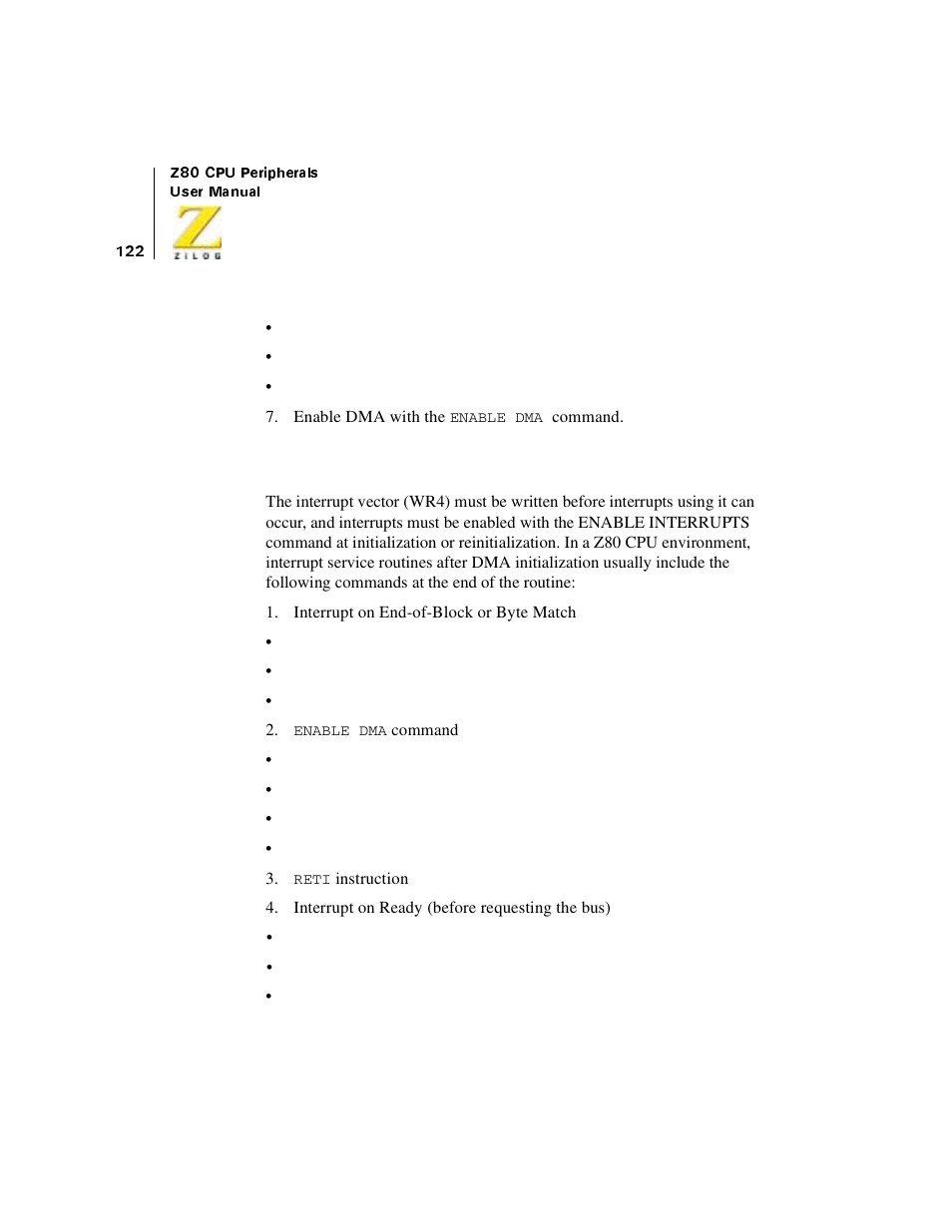 Interrupts | Zilog Z08470 User Manual | Page 140 / 330