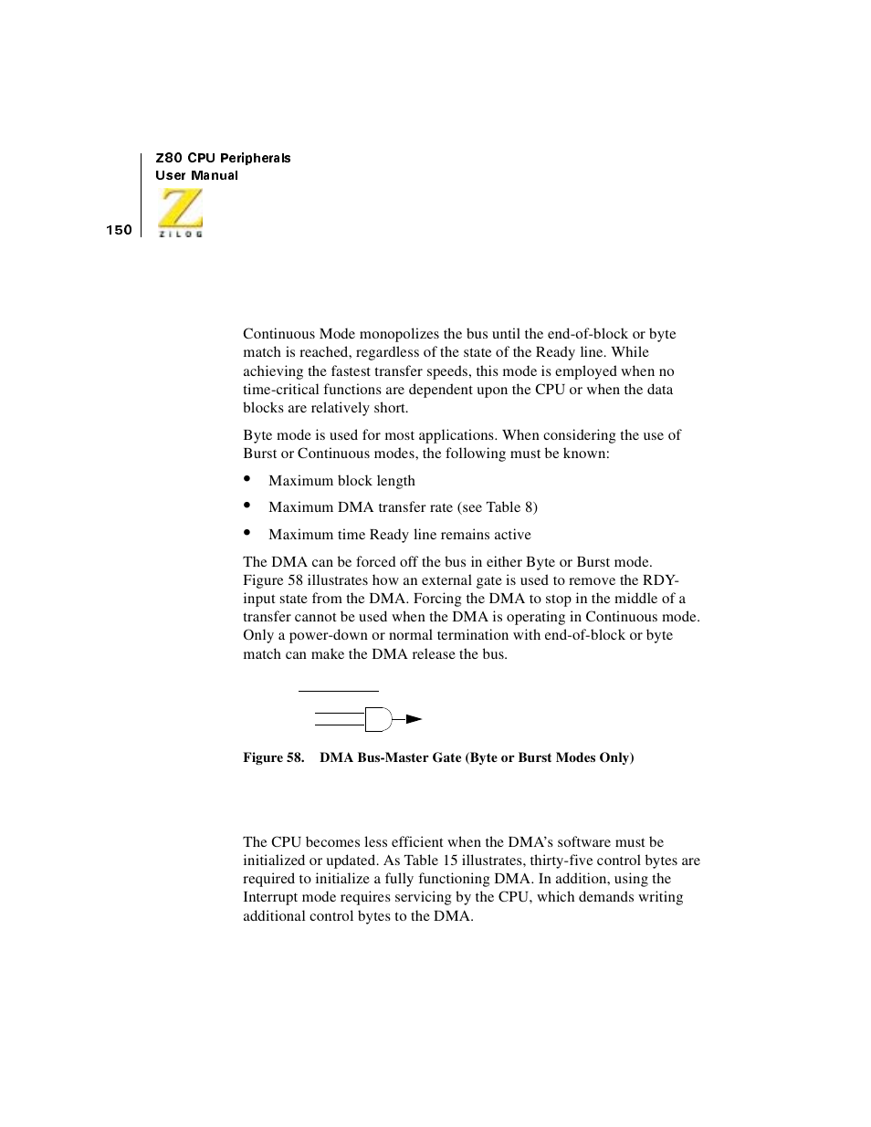 Control overhead, Continuous mode | Zilog Z08470 User Manual | Page 168 / 330