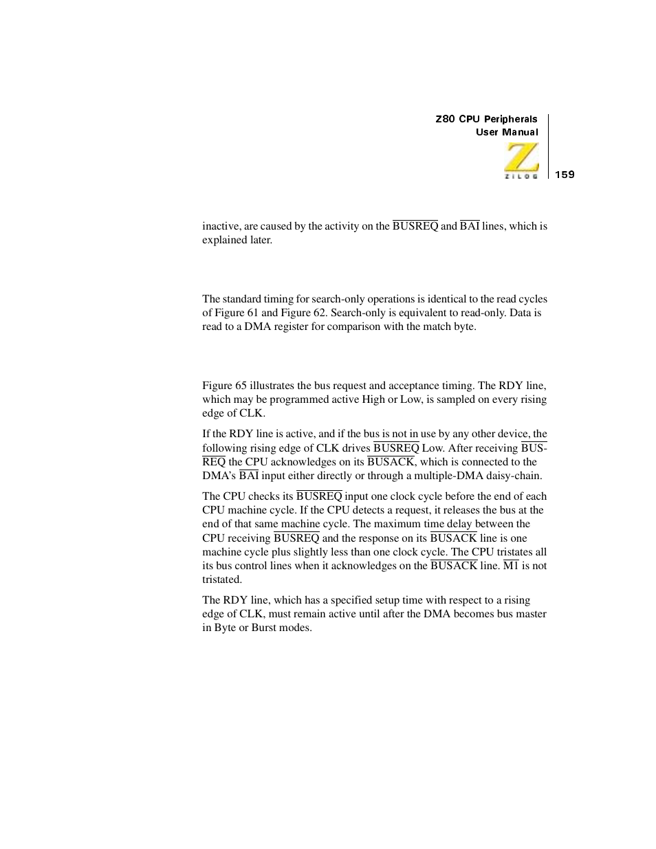 Search-only, Bus requests | Zilog Z08470 User Manual | Page 177 / 330