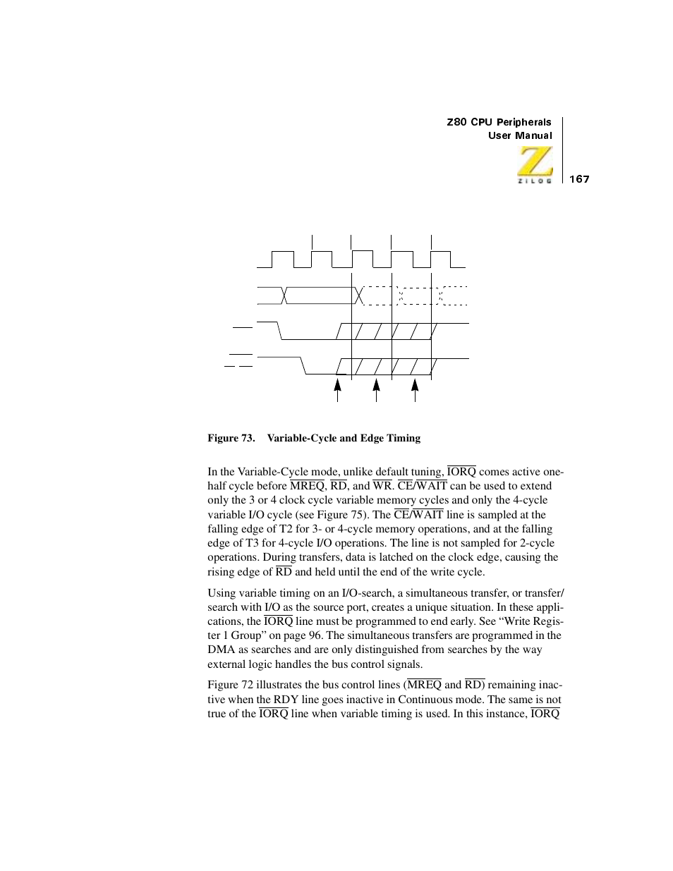 Variable-cycle and edge timing | Zilog Z08470 User Manual | Page 185 / 330