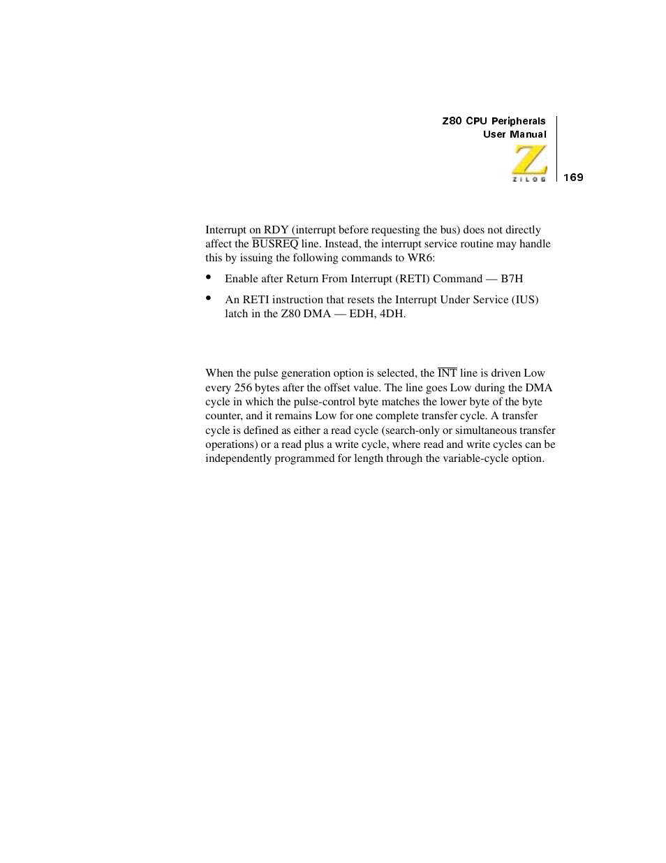 Zilog Z08470 User Manual | Page 187 / 330