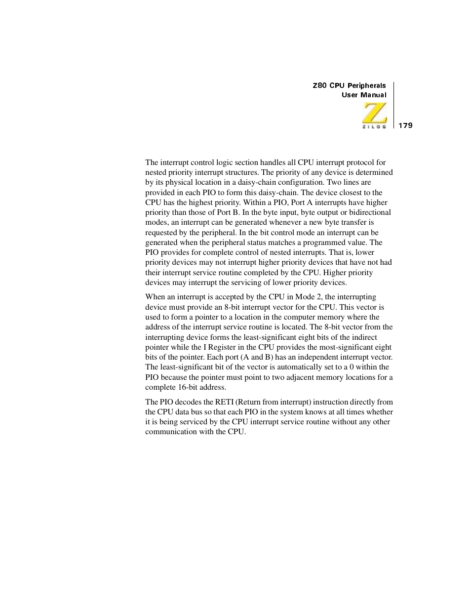 Zilog Z08470 User Manual | Page 199 / 330