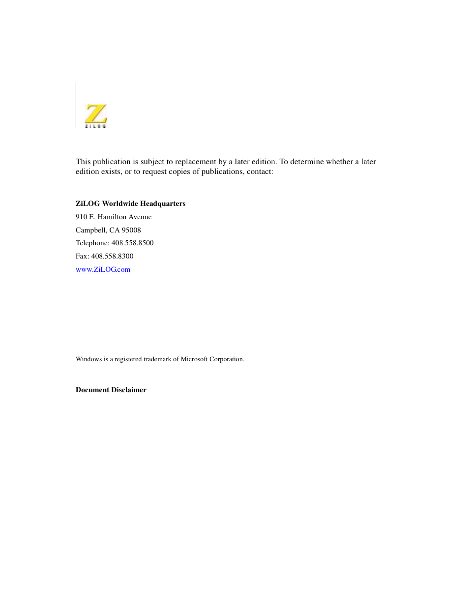 Zilog Z08470 User Manual | Page 2 / 330