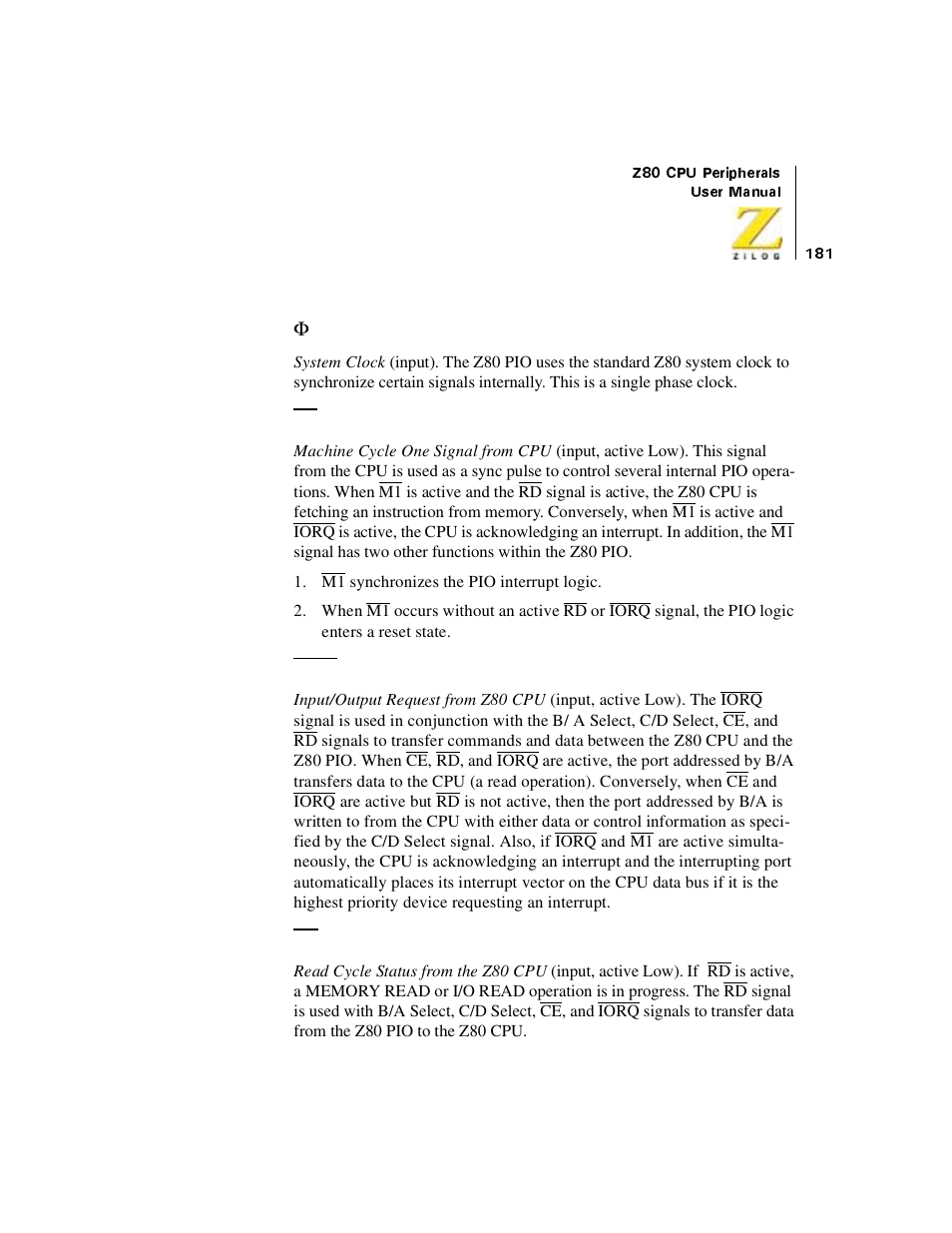 Zilog Z08470 User Manual | Page 201 / 330