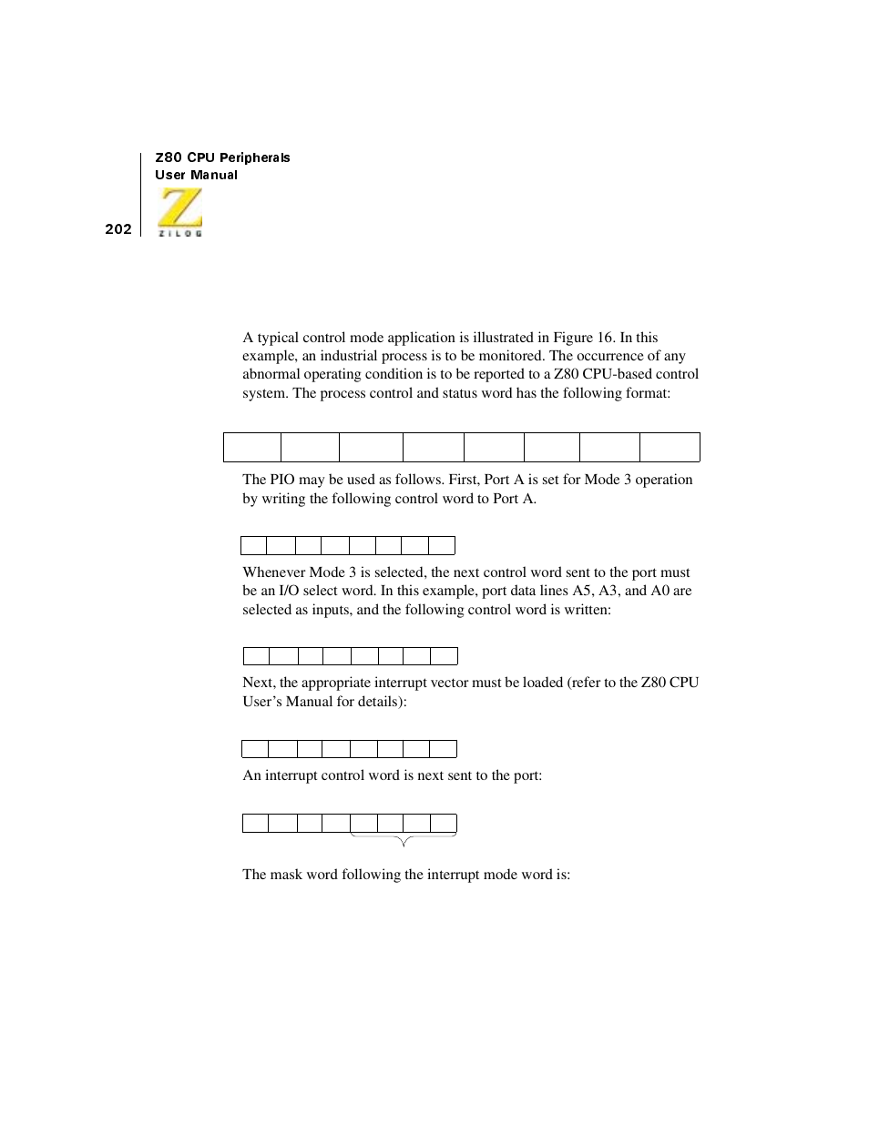 Control interface | Zilog Z08470 User Manual | Page 222 / 330