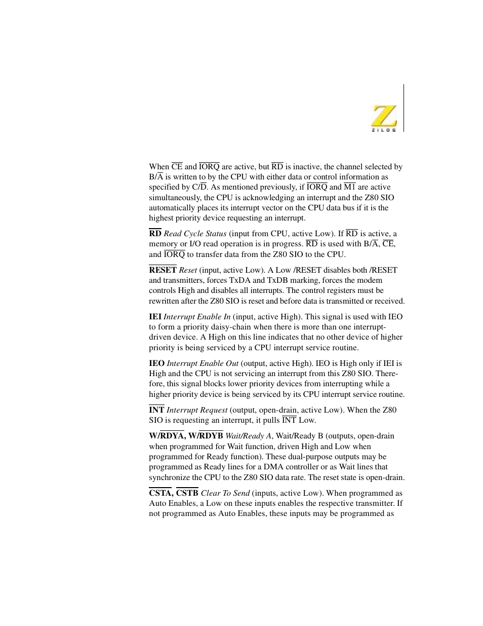 Zilog Z08470 User Manual | Page 231 / 330