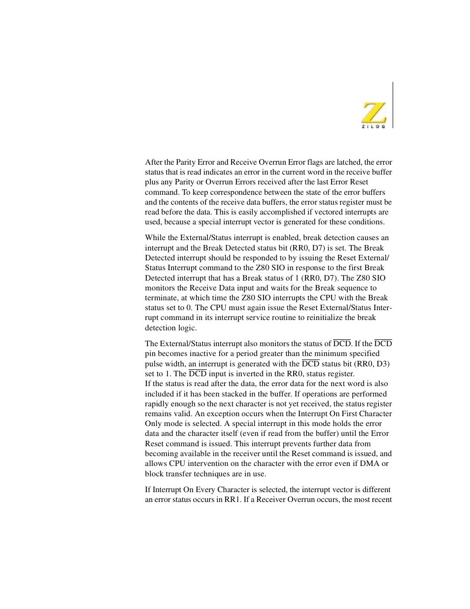 Zilog Z08470 User Manual | Page 257 / 330