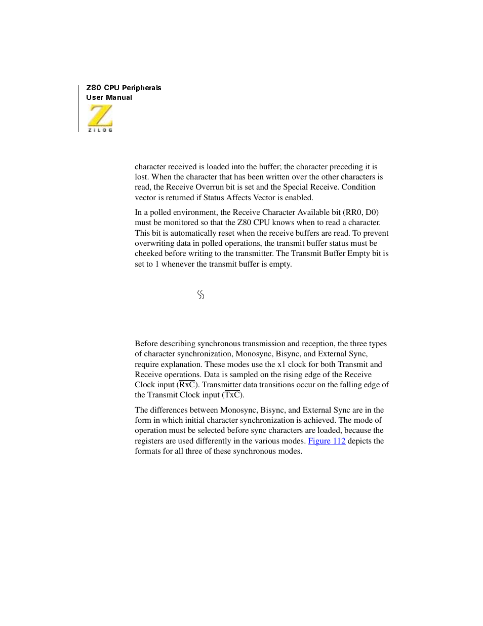 Synchronous operation, Overview, Synchronous operation overview | Zilog Z08470 User Manual | Page 258 / 330