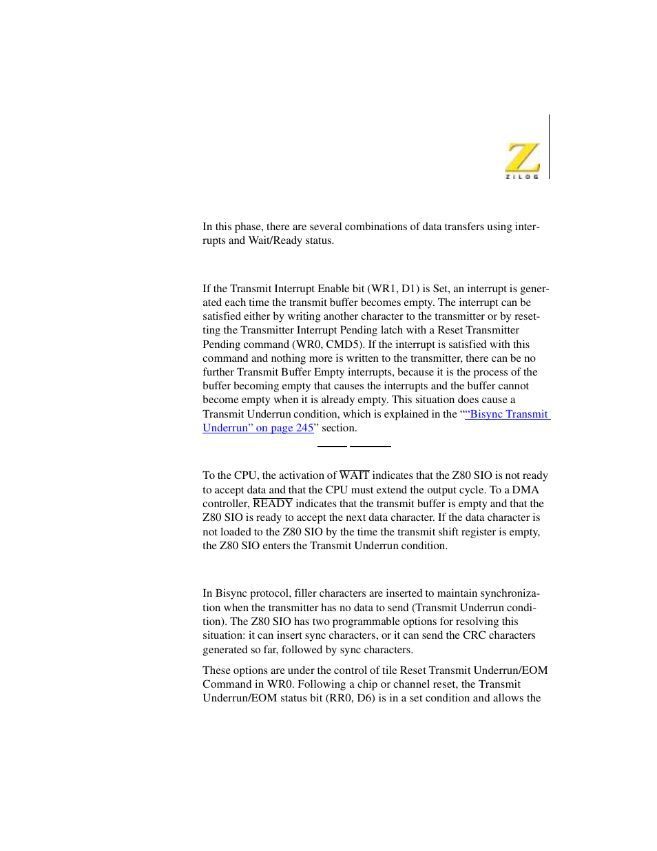 Zilog Z08470 User Manual | Page 265 / 330