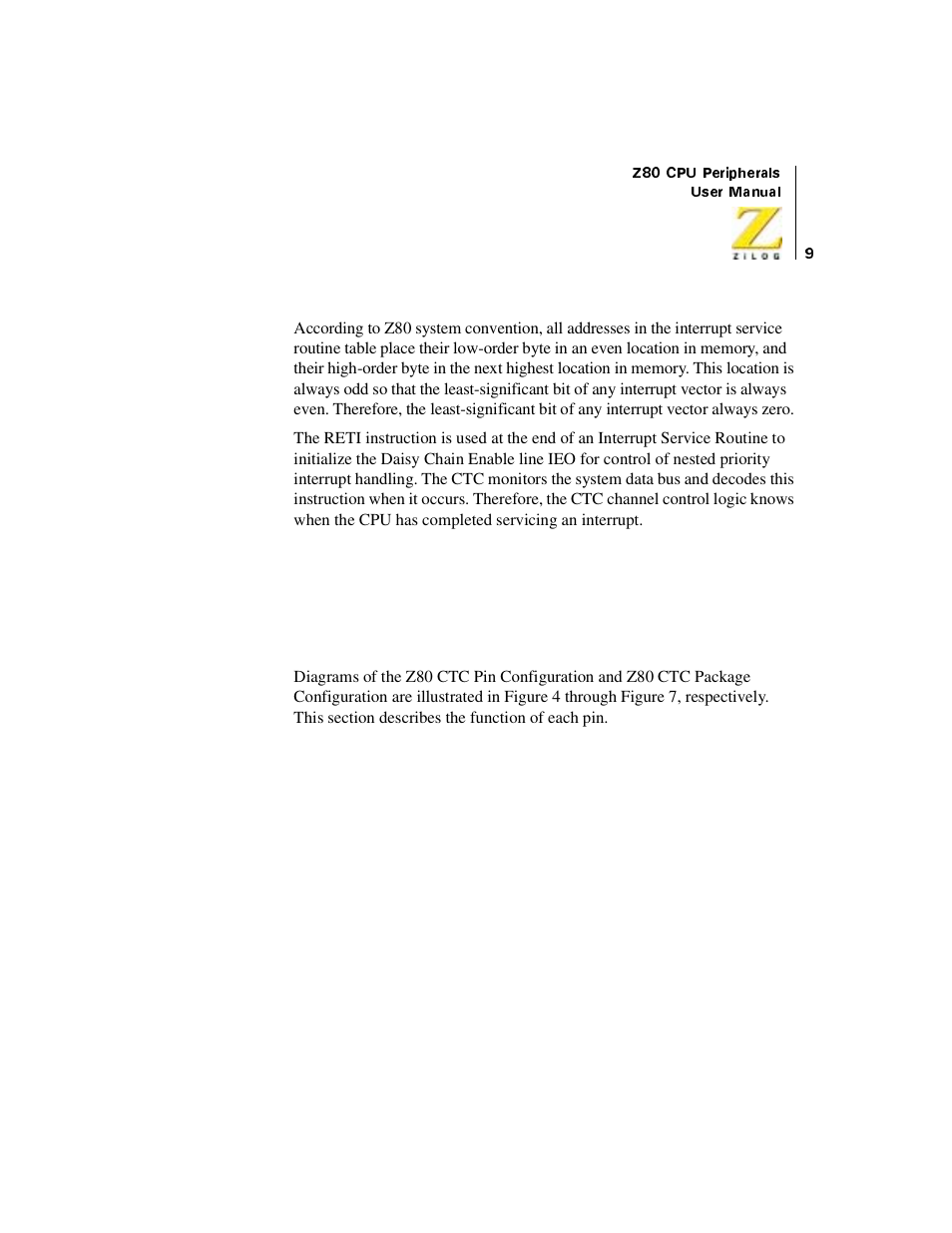 Ctc pin description, Pin functions, Ctc pin description pin functions | Zilog Z08470 User Manual | Page 27 / 330