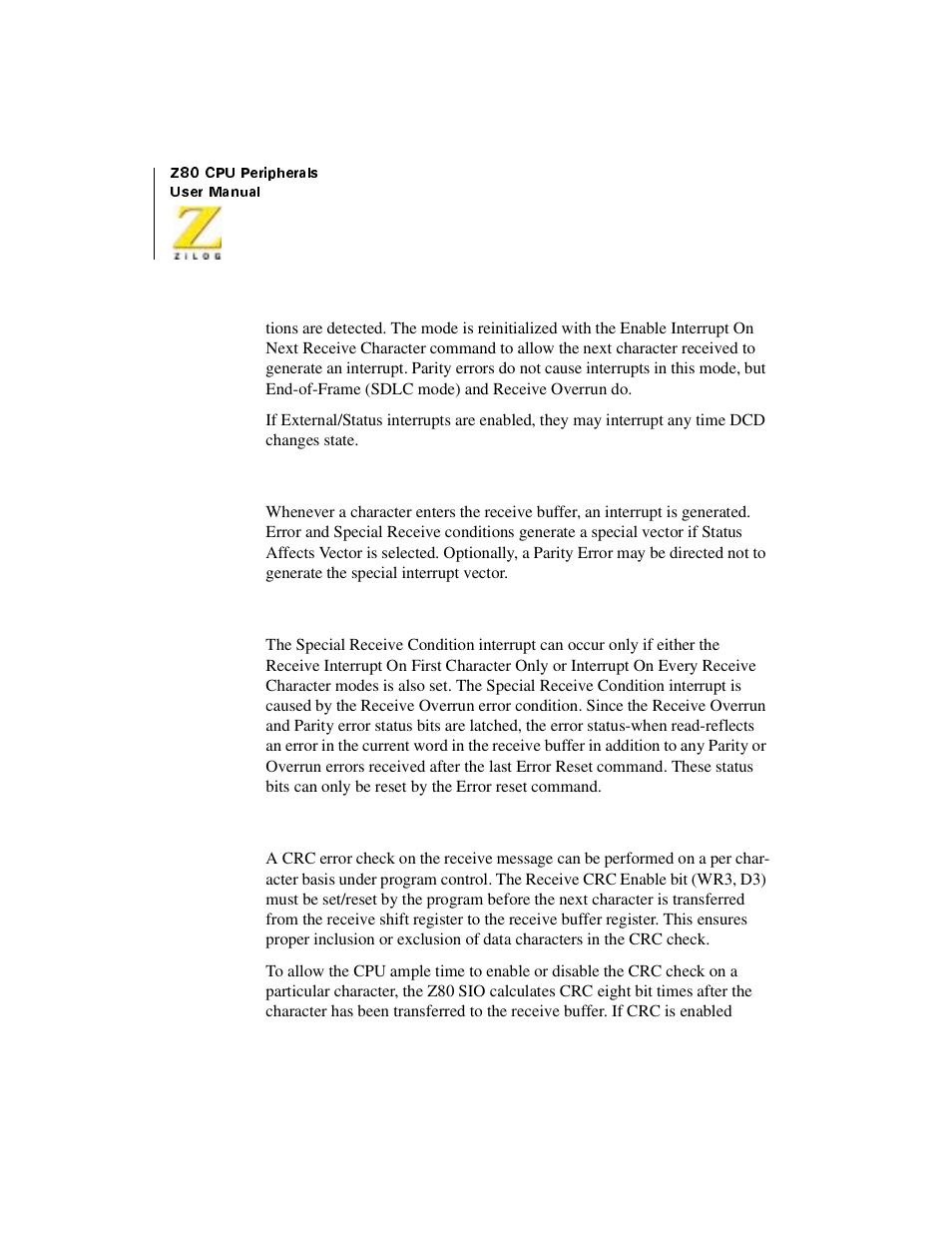 Zilog Z08470 User Manual | Page 270 / 330