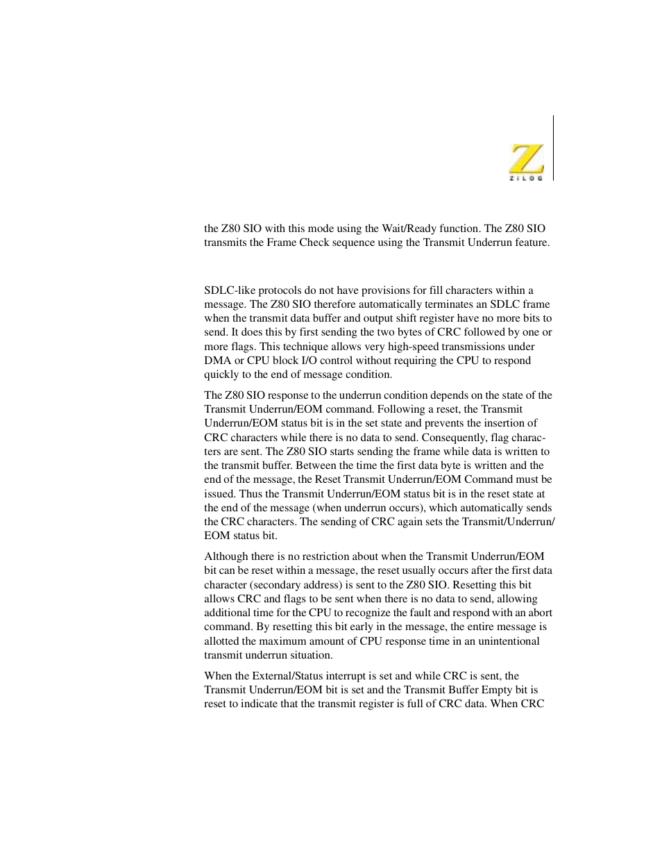 Zilog Z08470 User Manual | Page 279 / 330