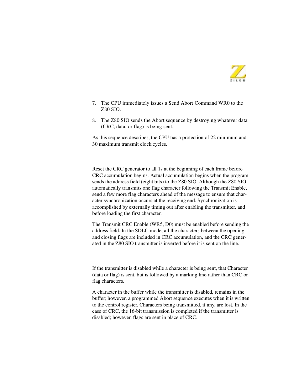 Zilog Z08470 User Manual | Page 281 / 330