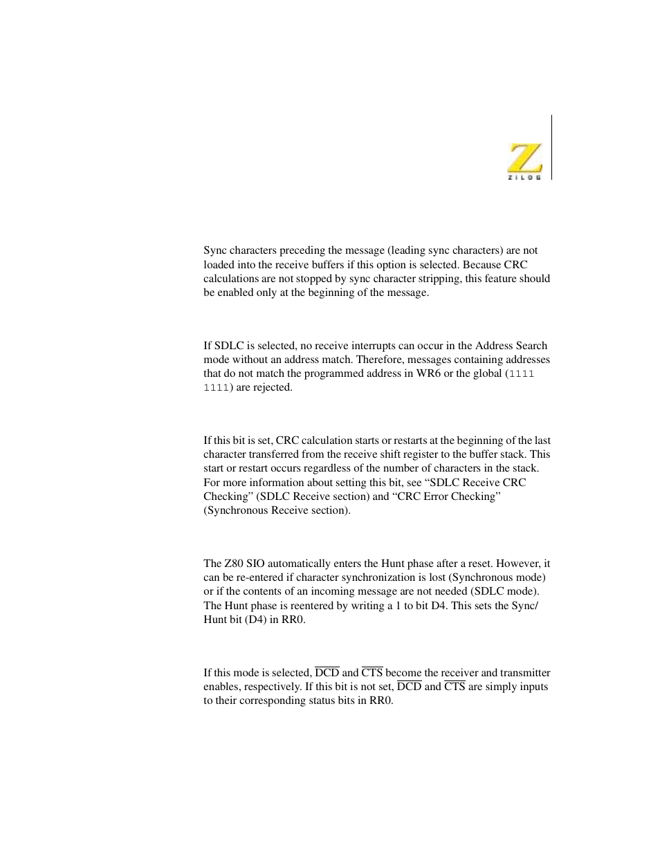 Zilog Z08470 User Manual | Page 303 / 330