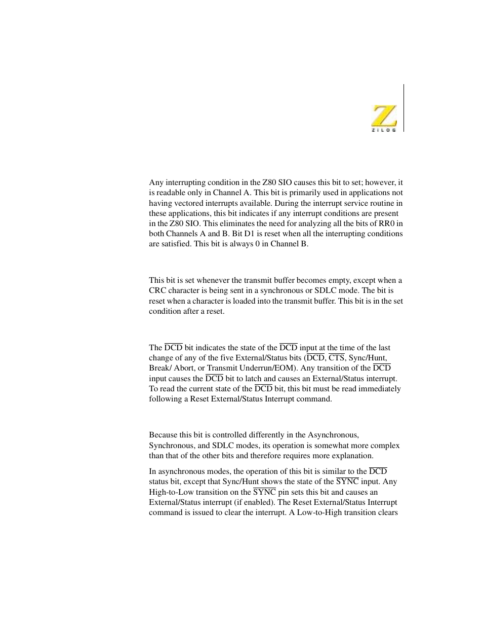 Zilog Z08470 User Manual | Page 313 / 330