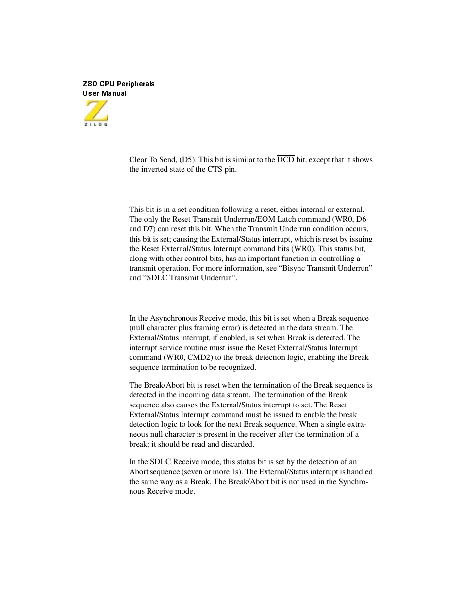 Zilog Z08470 User Manual | Page 316 / 330