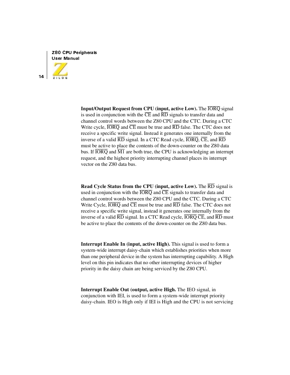 Zilog Z08470 User Manual | Page 32 / 330