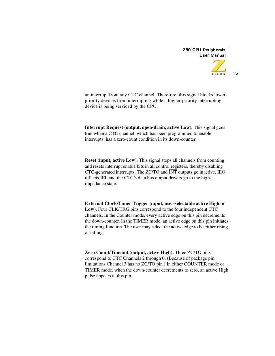 Zilog Z08470 User Manual | Page 33 / 330