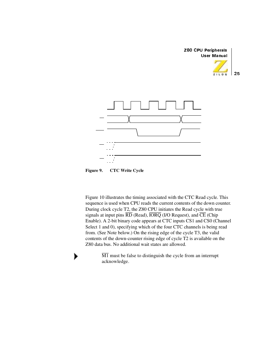 Ctc read cycle, Figure 9, Ctc write cycle | Zilog Z08470 User Manual | Page 43 / 330