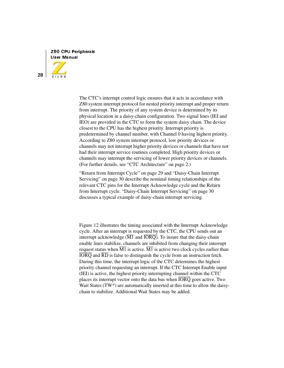 Interrupt acknowledge cycle | Zilog Z08470 User Manual | Page 46 / 330