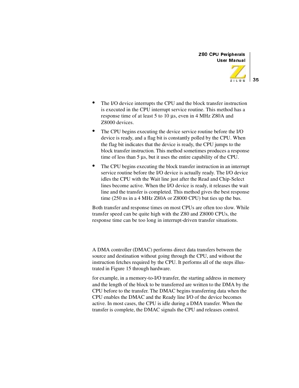 Dma data transfers | Zilog Z08470 User Manual | Page 53 / 330