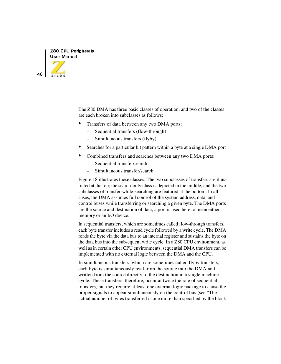 Classes of operation | Zilog Z08470 User Manual | Page 64 / 330