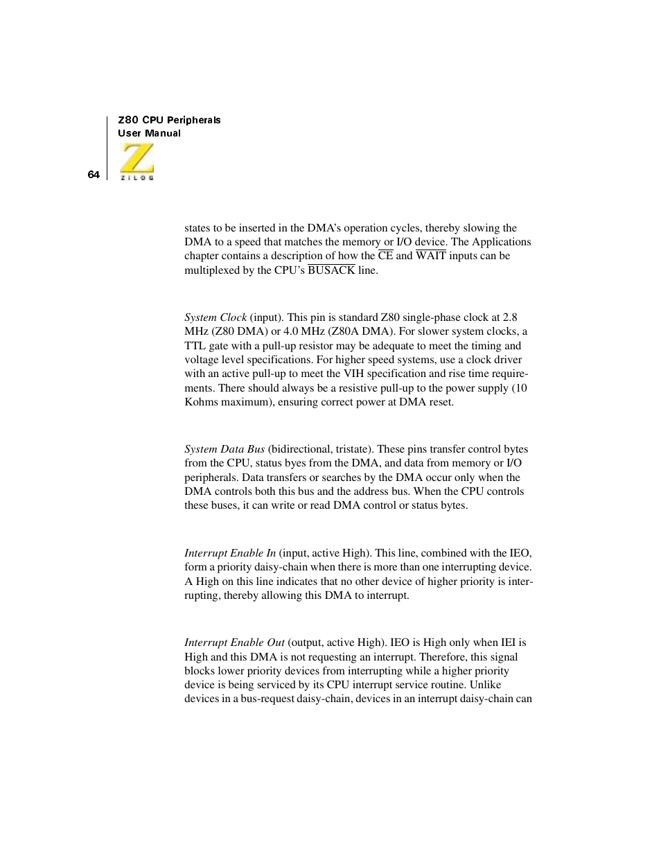 Zilog Z08470 User Manual | Page 82 / 330