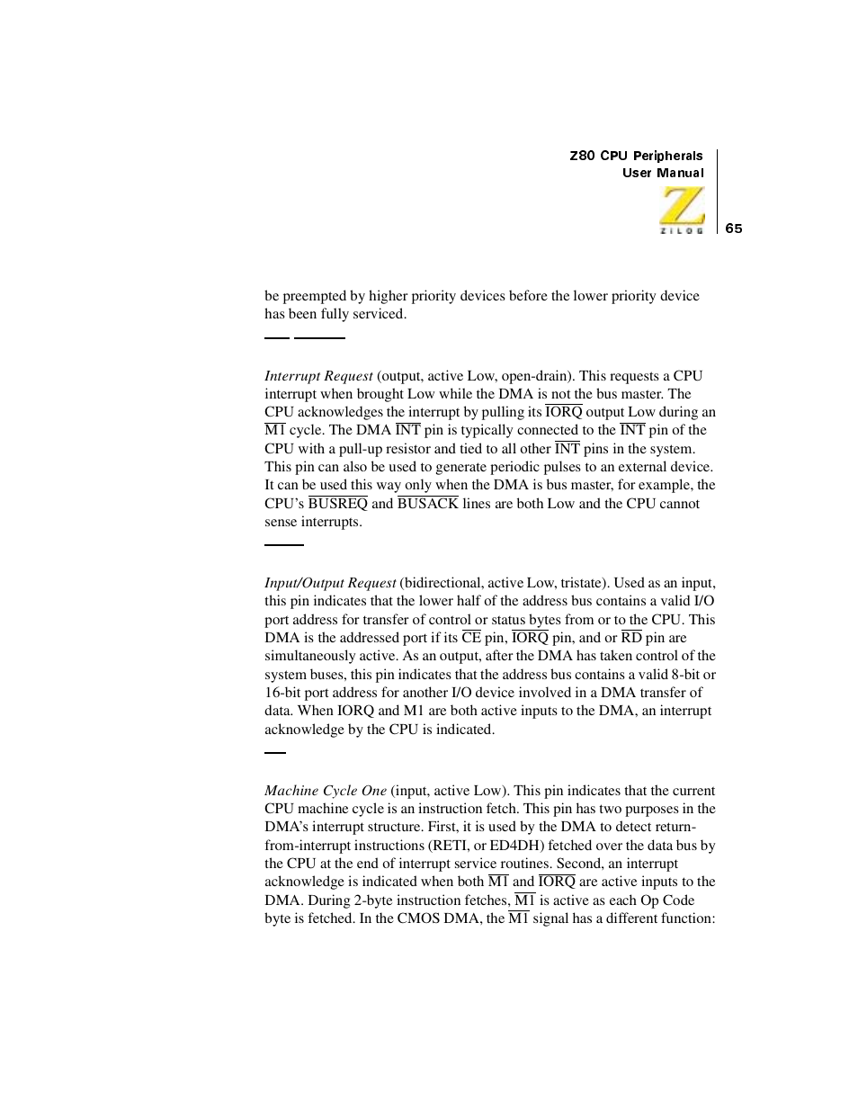 Zilog Z08470 User Manual | Page 83 / 330