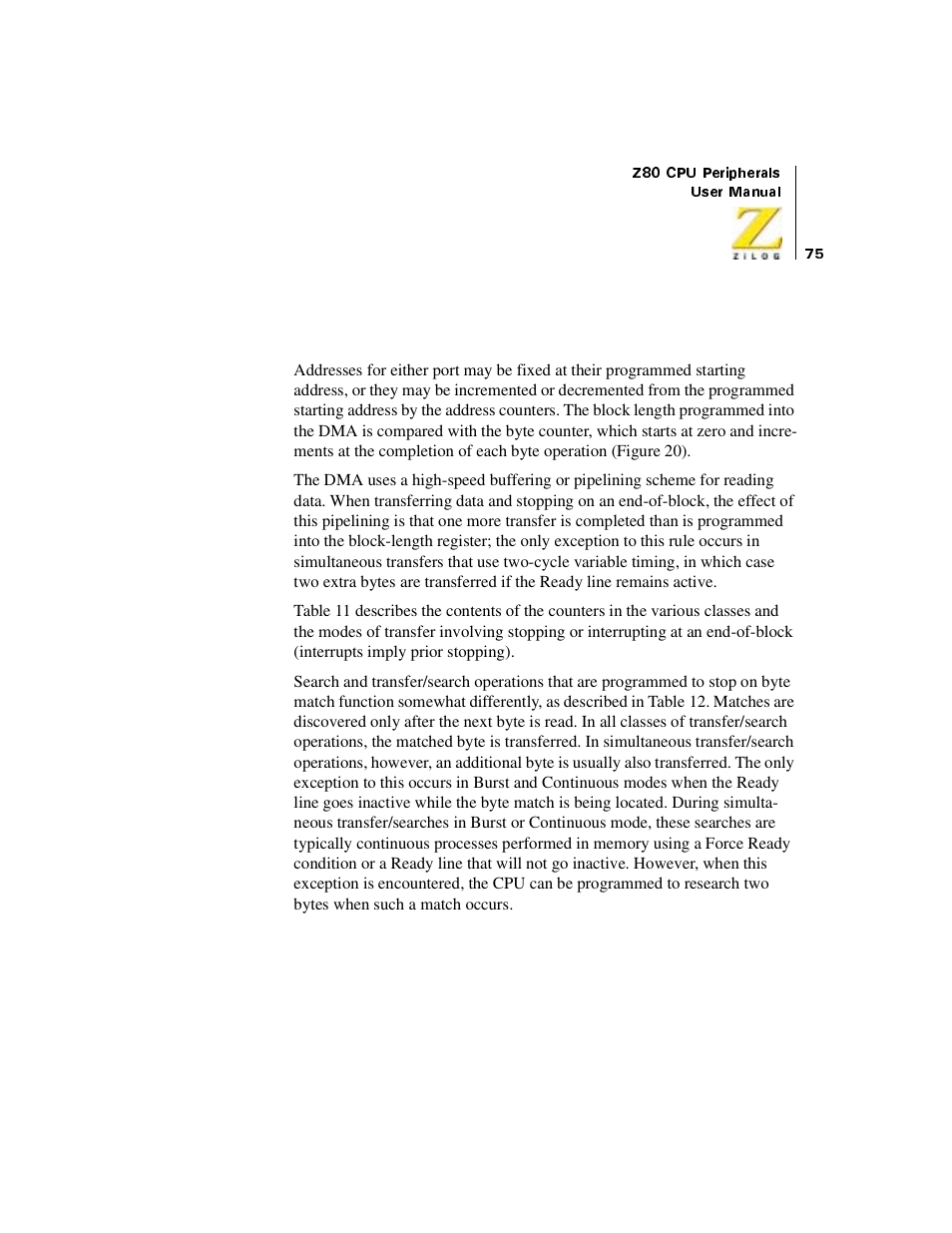 Address and byte counting | Zilog Z08470 User Manual | Page 93 / 330