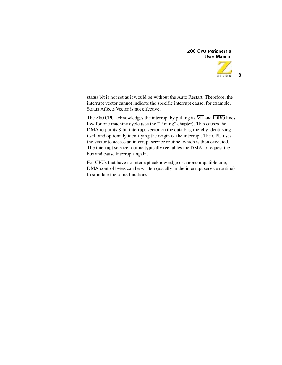 Zilog Z08470 User Manual | Page 99 / 330