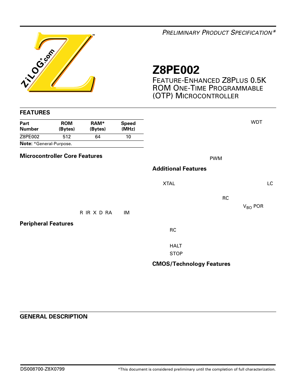 Zilog Z8PE002 User Manual | 48 pages