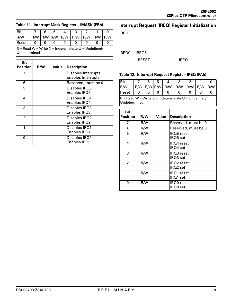 Zilog Z8PE002 User Manual | Page 19 / 48