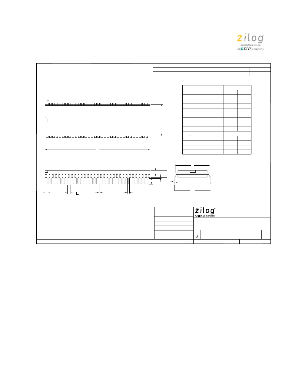 Marketing outline, 64-lead pdip | Zilog Z8PE002 User Manual | Page 11 / 44
