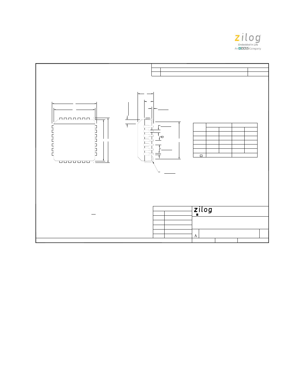Marketing outline, 28-lead plastic chip carrier | Zilog Z8PE002 User Manual | Page 12 / 44