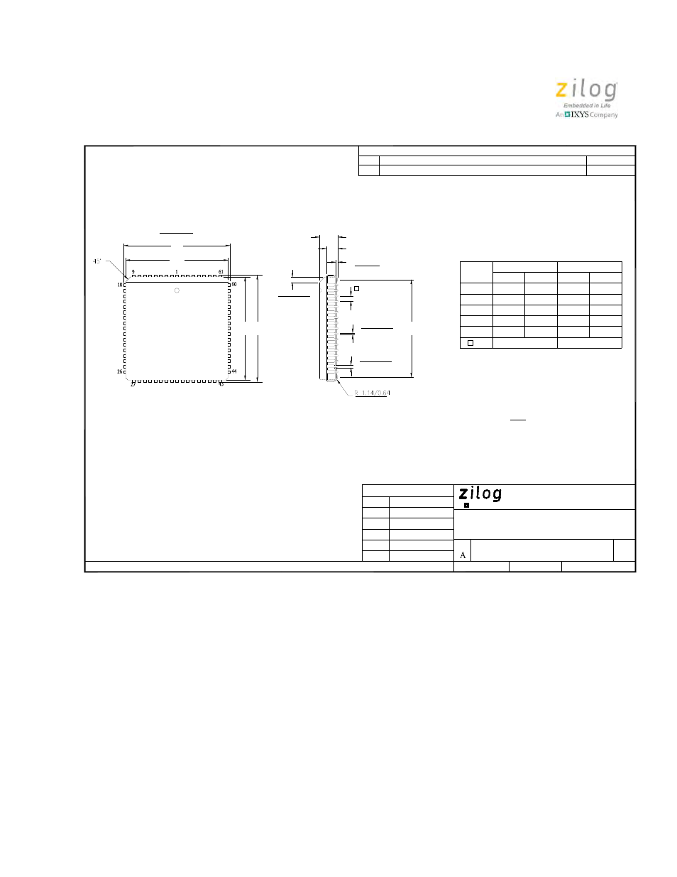 Marketing outline, 68-lead plastic chip carrier | Zilog Z8PE002 User Manual | Page 14 / 44