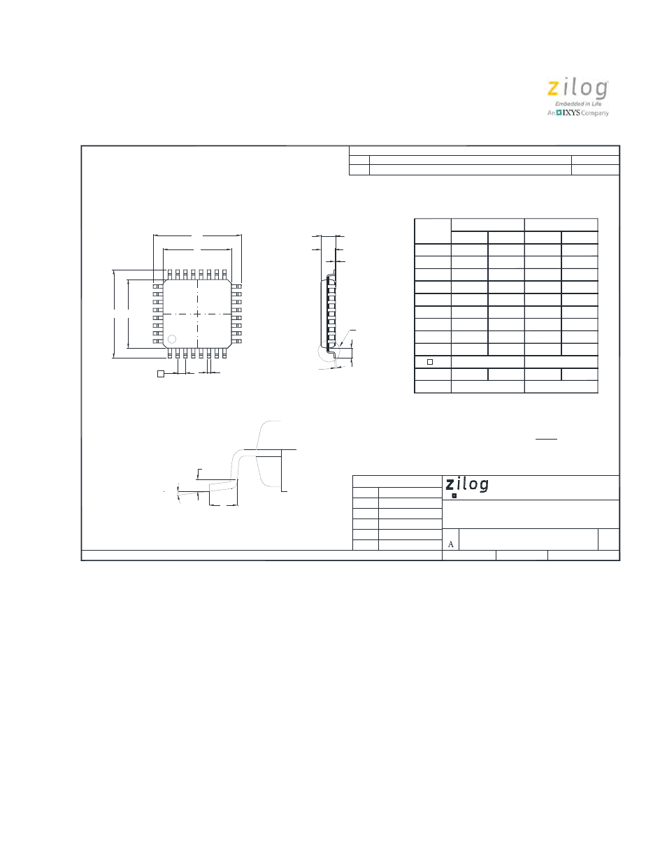 Marketing outline, 32-lead lqfp | Zilog Z8PE002 User Manual | Page 18 / 44