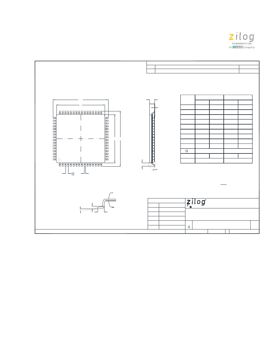 Marketing outline, 64-lead lqfp | Zilog Z8PE002 User Manual | Page 21 / 44